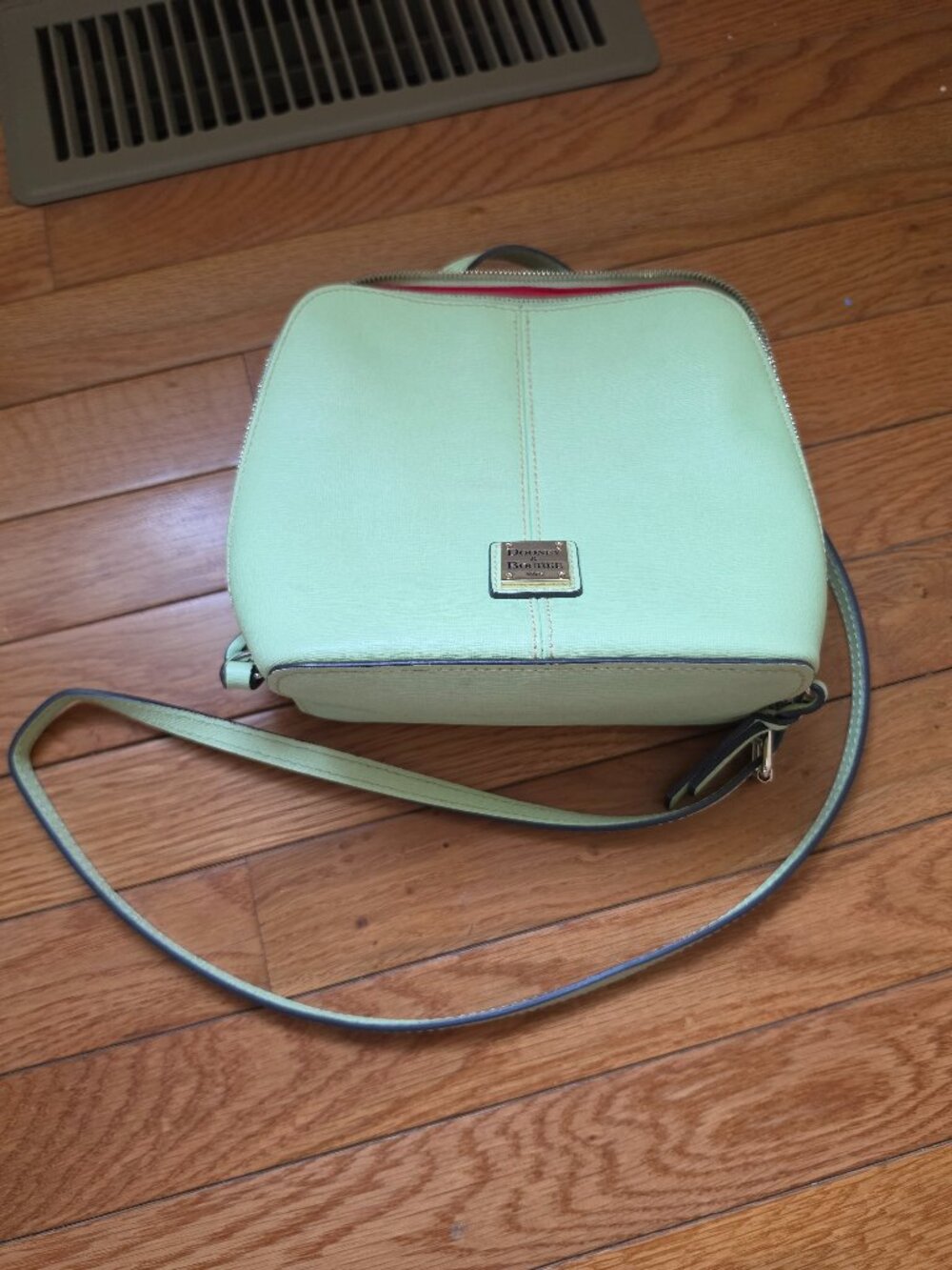 Dooney and Bourke Saffiano Leather Lime Green Trixie Crossbody Bag